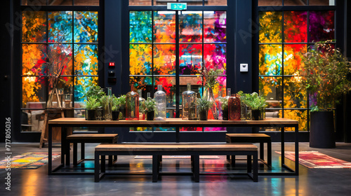 Elegant Restaurant Interior: Modern Design with Asian Influences, Symbolizing Fine Dining and Style