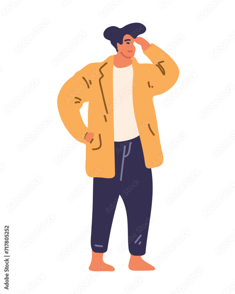 Young man, vector illustration in cartoon style Young man, vector illustration in cartoon style