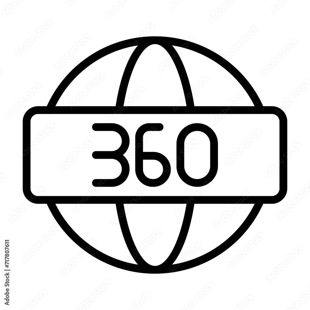 360 Degrees Vector Icon