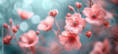 pink flowers with a blurry background