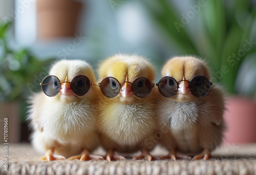 Chicks with Sunglasses: A Cool and Trendy Photo Generative AI