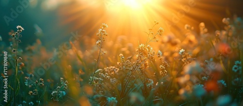 grass, sun, sunbeam, natural scene © olegganko