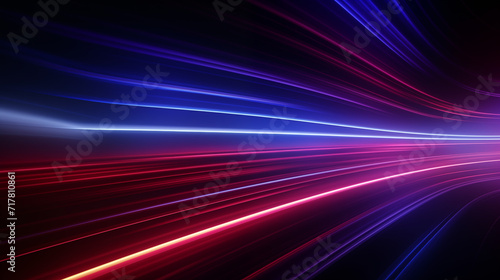 Dynamic Neon Light Streaks on Dark Background