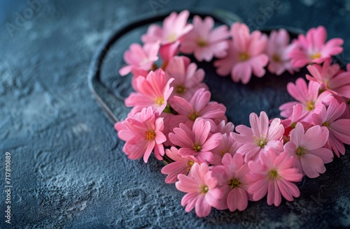 some pink flowers in the shape of a heart
