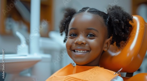 little girl smiling at the dentist