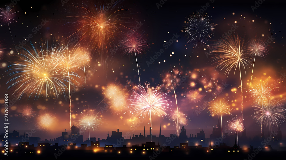 Beautiful creative holiday background. Fireworks and sparkles Beautiful creative holiday background. Fireworks and sparkles