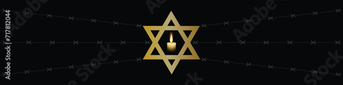International Holocaust Remembrance Day vector. Star of David . January 27. Important day