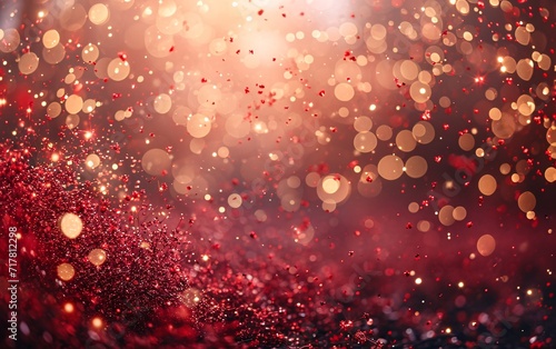 Glowing Red Confetti: A Sparkling Celebration of Love and Light Generative AI