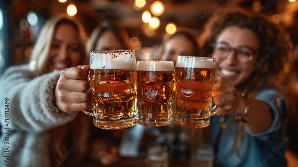 Cheers to the Full Moon: A Celebration of Women and Beer Generative AI