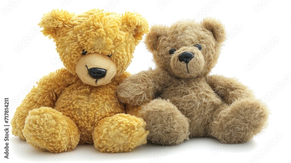 Teddy bears isolated on a white background,