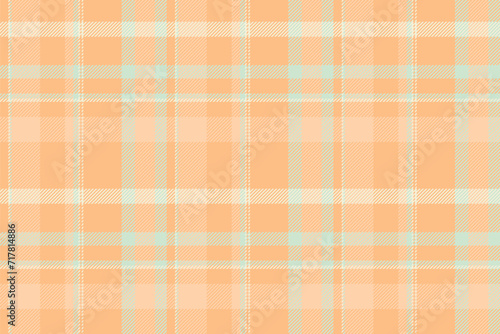 Painting texture seamless plaid, material check pattern fabric. Curtain background textile vector tartan in orange and light colors.