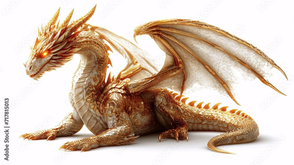 Golden Dragon: A Splendid Scaly Creature Generative AI