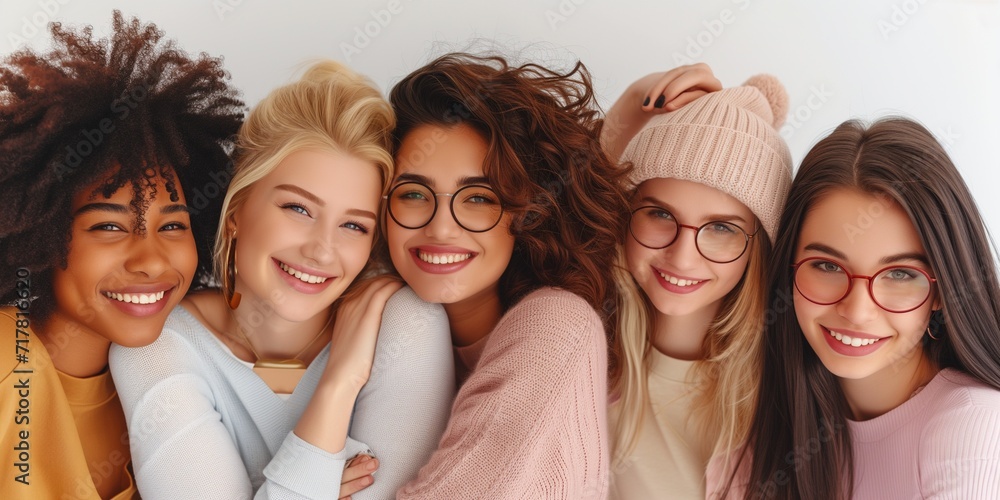 Obraz premium Group of young women with different skin tones