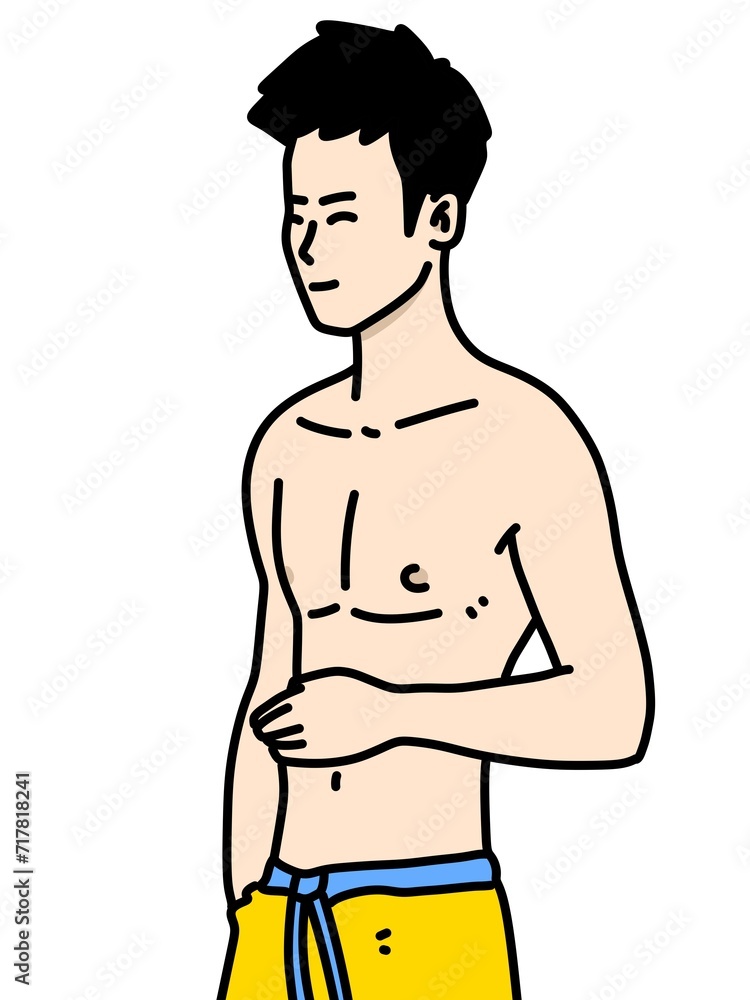 Fototapeta premium cute man cartoon on white background