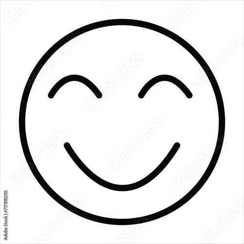 smiley face line icons set editable stroke different emotions feeling Smile Icon isolated on white background.