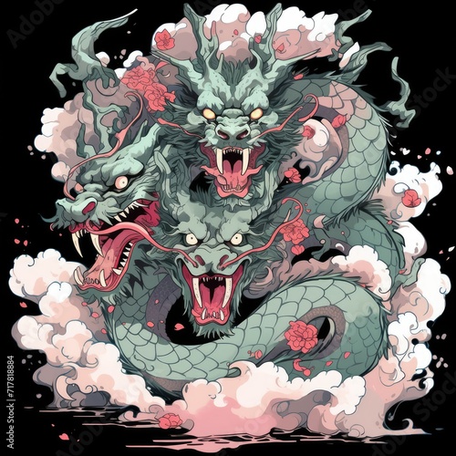 t-shirt design, hydra with poison, good design, 8k, ultra-HD, detail, vector, white background