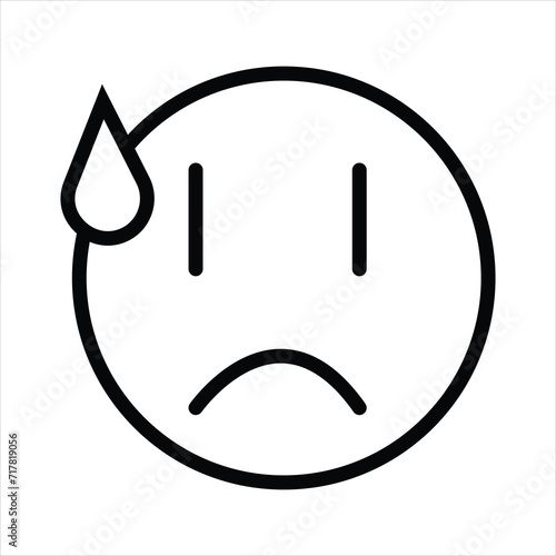 smiley face line icons set editable stroke different emotions feeling Smile Icon isolated on white background.