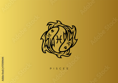 ZODIAC STOCK - PISCES LINE DESIGN