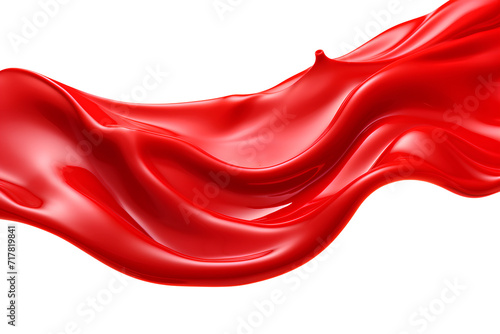 Close-up photo of light red oil, grease spreading, isolated white background ultra realistic photo