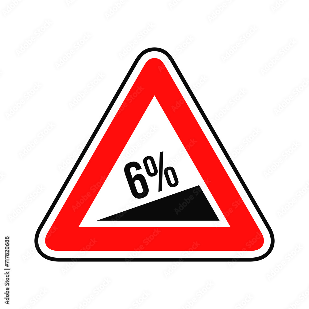 Steep ascent road sign graphic design Steep ascent road sign graphic design