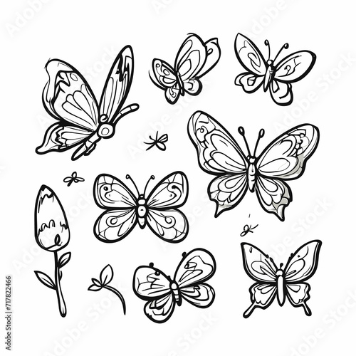 AI generated illustration set of butterflies © Nafis