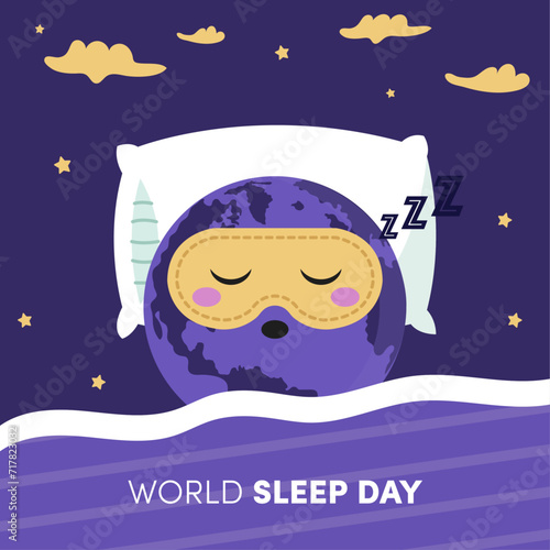 Hand drawn World Sleep Day Illustration