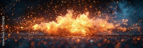 Burning Man's Fire Dance: A Spectacular Firework Explosion Generative AI photo