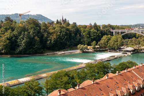 Aare river and Kirchenfeld bridge, Bern photo