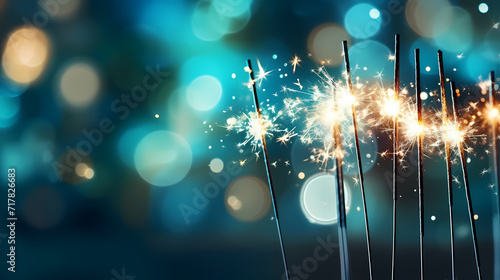 Beautiful fireworks background at night for holiday decoration