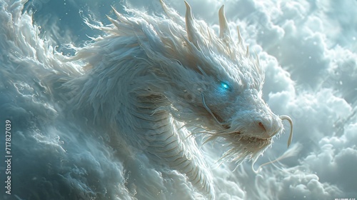 Dragon's Den: A Fantasy Realm in the Clouds Generative AI photo