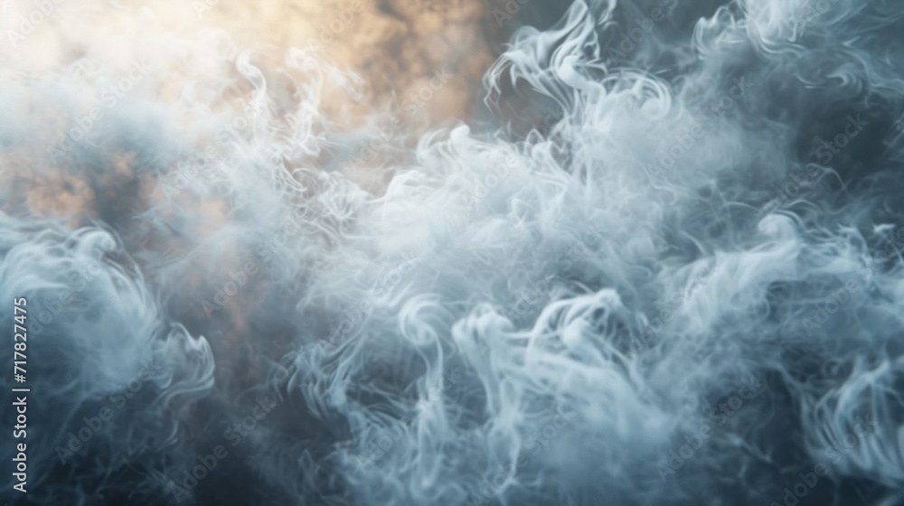 Fototapeta premium Background of dense white smoke from atomic ignition.