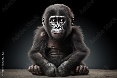 Baby gorilla on background photo