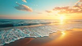 beach sand sea beach landscape golden sunset sky calm relax sunshine summer mood travel vacation banner