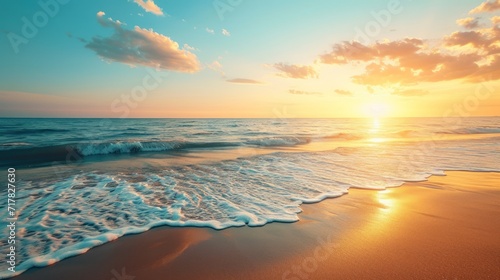 beach sand sea beach landscape golden sunset sky calm relax sunshine summer mood travel vacation banner photo
