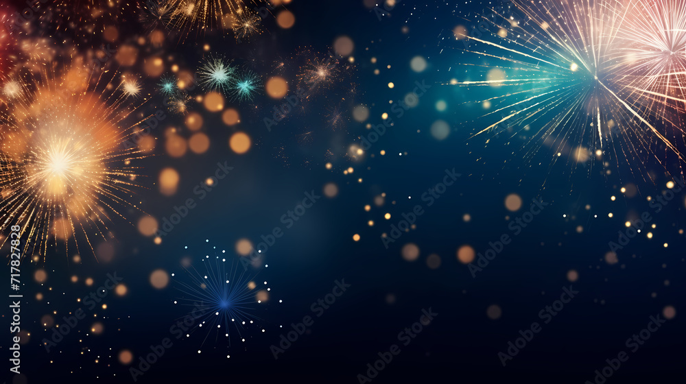 Beautiful fireworks background at night for holiday decoration Beautiful fireworks background at night for holiday decoration
