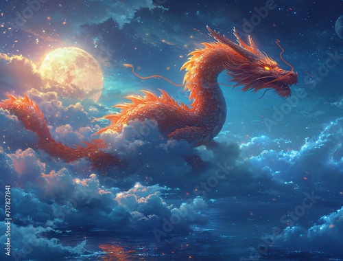 Dragon's Den: A Celestial Encounter Generative AI © Mansi