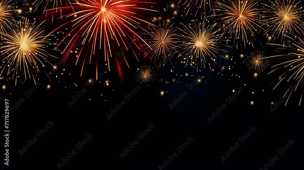 Beautiful fireworks background at night for holiday decoration Beautiful fireworks background at night for holiday decoration