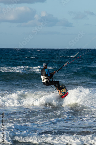 Kite surfing.Windsurf.Kite boarding.
To fly a kite. Surfers of all ages train in the Mediterranean. Flying a kite on the beaches of Cyprus.