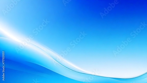 Blue water wave on blue sky background with copy space