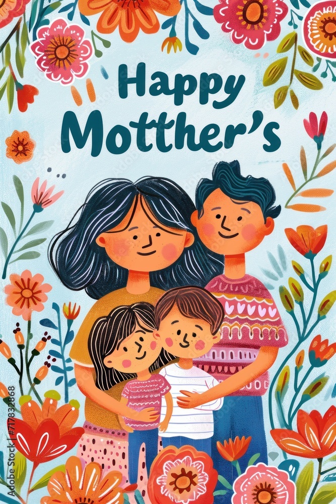 Warm wishes to a wonderful mom and her happy little ones. Warm wishes to a wonderful mom and her happy little ones.