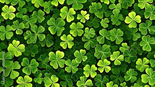 Green clover leaves background. St. Patrick's Day illustration