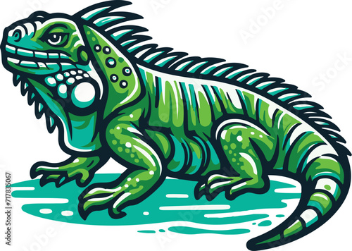 Chameleon Bunglon Iguana Vector Ilustration Logo Concept © Mila