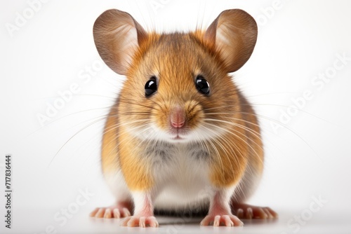 Wood mouse in front of a white background photo