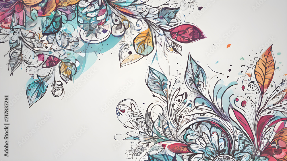 Floral design template with copyspace. Abstract modern floral background design template. AI generated image Floral design template with copyspace. Abstract modern floral background design template. AI generated image