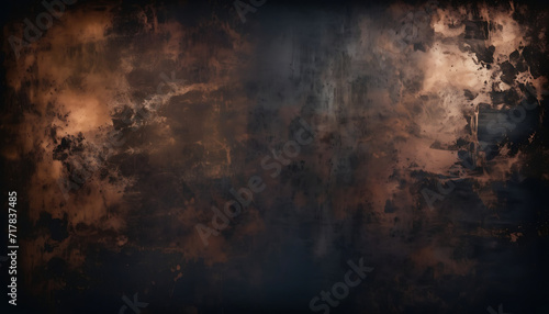 Rusty copper and black wall background  photo