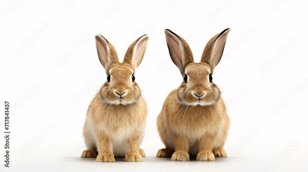 Rabbits isolated on a white background. Rabbits isolated on a white background.