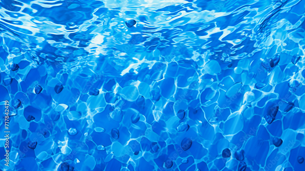 Bright Blue Pool Water Surface, Clean and Transparent Wave Pattern, Summer Vacation and Swimming Concept, Vivid and Refreshing Background Bright Blue Pool Water Surface, Clean and Transparent Wave Pattern, Summer Vacation and Swimming Concept, Vivid and Refreshing Background