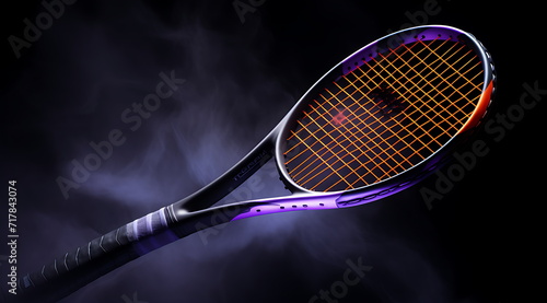 Tennis racket next to tennis ball. Generative AI © imam