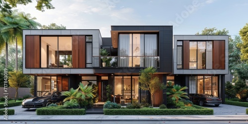 Luxury villa with modern design. © AI Studio
