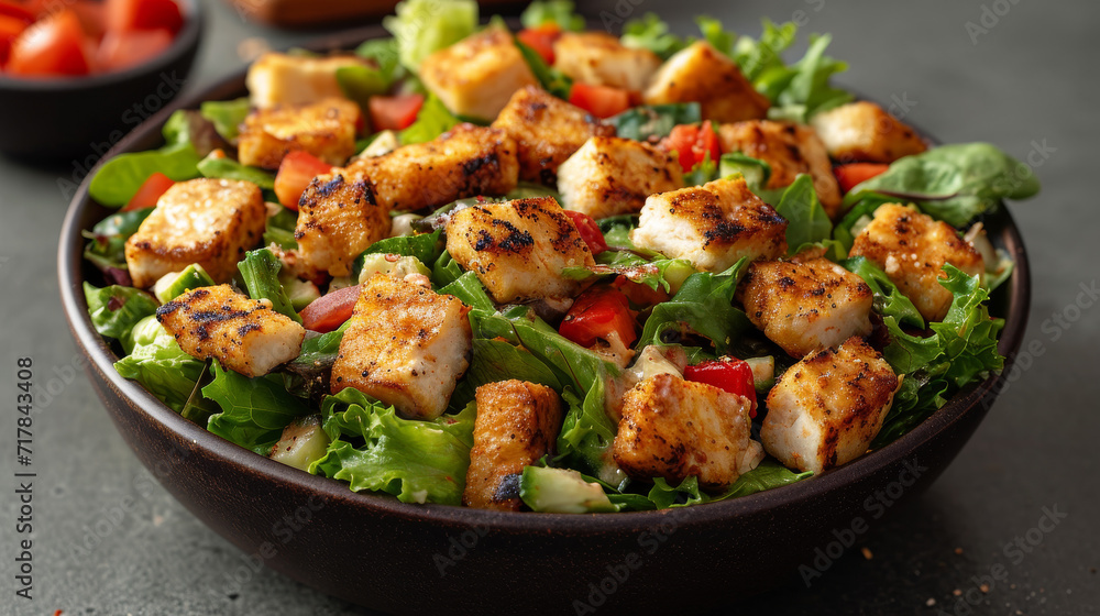 Cesar salad product photo decoratedon a plate Cesar salad product photo decoratedon a plate